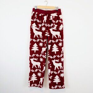 Vera Bradley Jacquard Fleece Pajama Pants in Reindeer Intarsia Red